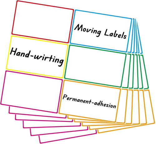 Large moving labels - x,